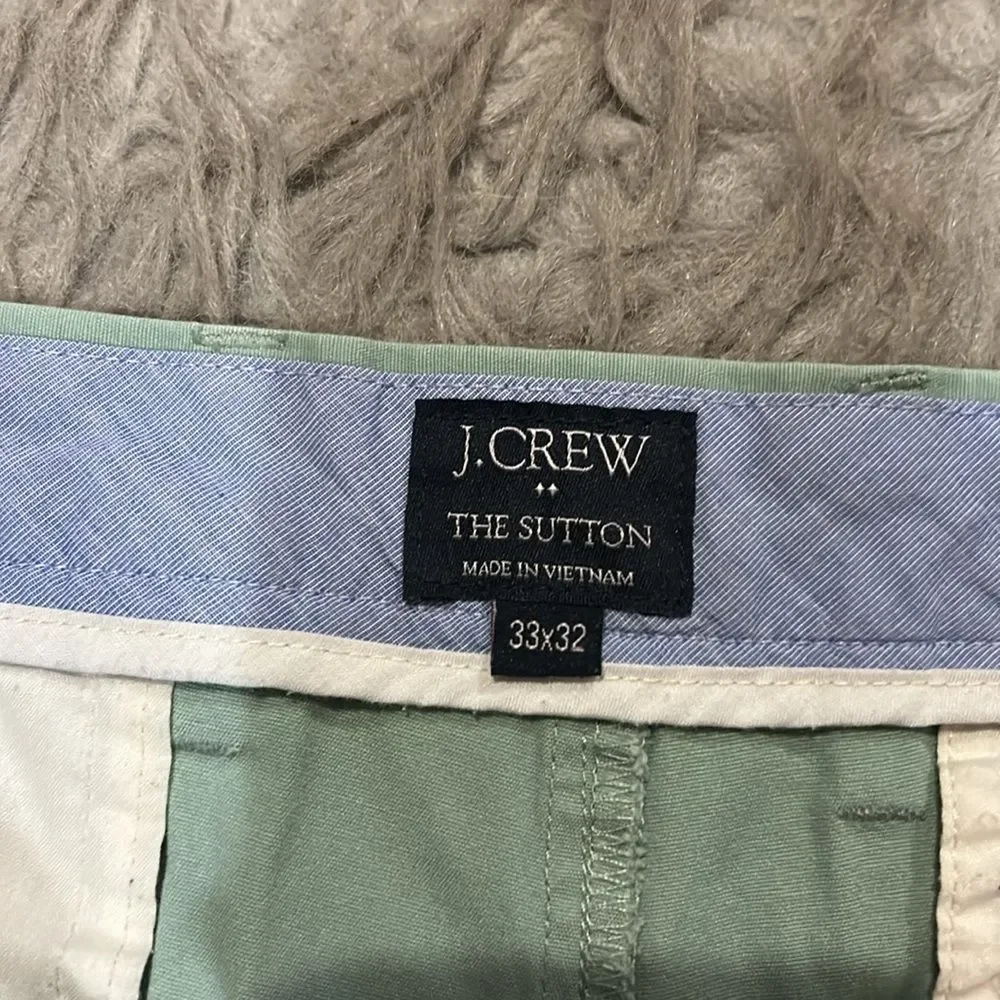 Jcrew the Sutton‎ summer weight chino men’s light green pants